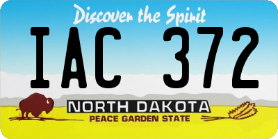 ND license plate IAC372