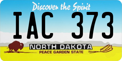 ND license plate IAC373