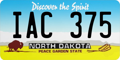 ND license plate IAC375