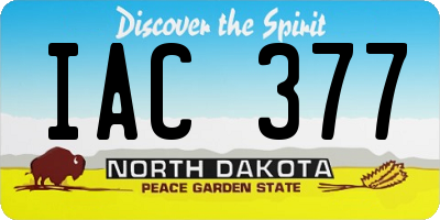 ND license plate IAC377