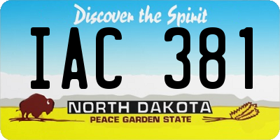 ND license plate IAC381
