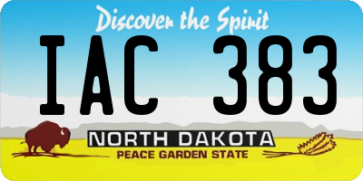 ND license plate IAC383