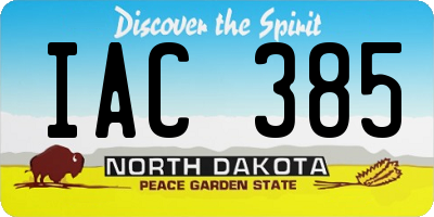 ND license plate IAC385