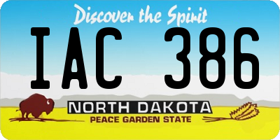 ND license plate IAC386