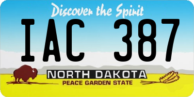 ND license plate IAC387