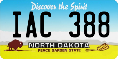 ND license plate IAC388