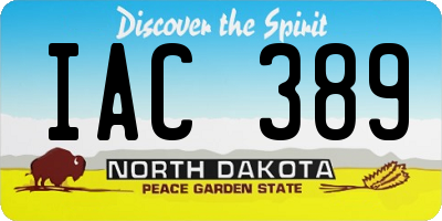 ND license plate IAC389