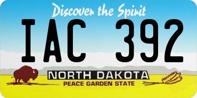 ND license plate IAC392