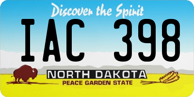 ND license plate IAC398