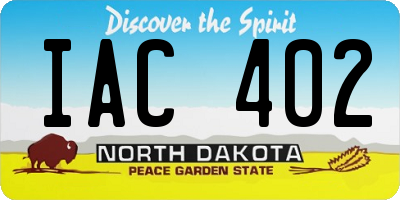 ND license plate IAC402