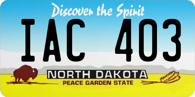 ND license plate IAC403