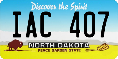 ND license plate IAC407