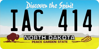 ND license plate IAC414