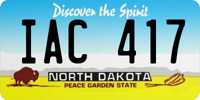 ND license plate IAC417