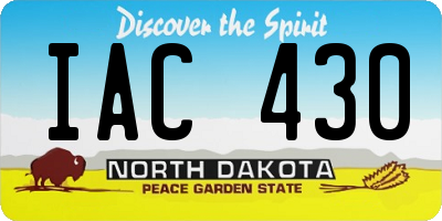 ND license plate IAC430