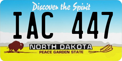 ND license plate IAC447