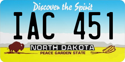 ND license plate IAC451