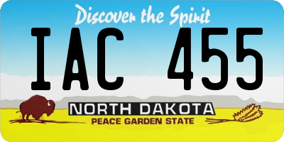 ND license plate IAC455