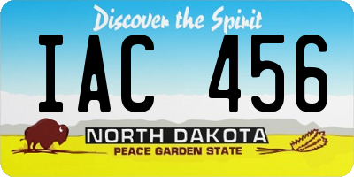 ND license plate IAC456