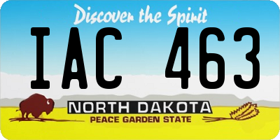 ND license plate IAC463