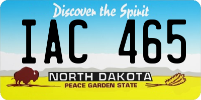 ND license plate IAC465