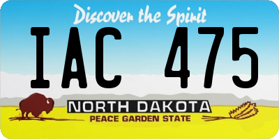 ND license plate IAC475