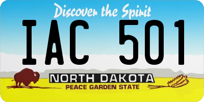 ND license plate IAC501