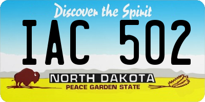 ND license plate IAC502