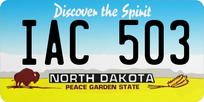 ND license plate IAC503