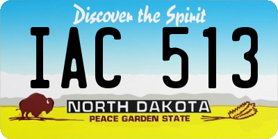 ND license plate IAC513