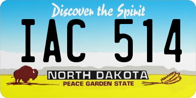 ND license plate IAC514