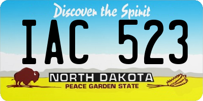 ND license plate IAC523