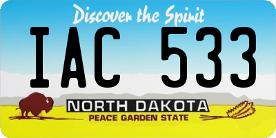 ND license plate IAC533