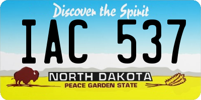 ND license plate IAC537