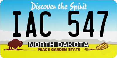 ND license plate IAC547