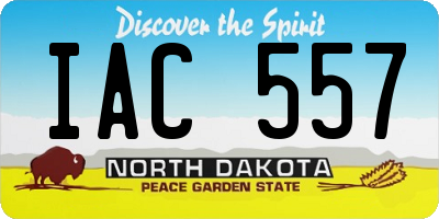 ND license plate IAC557