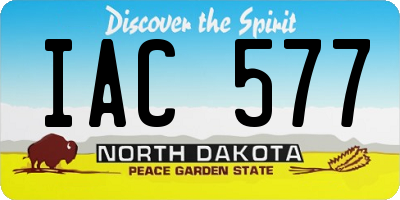 ND license plate IAC577