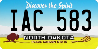 ND license plate IAC583