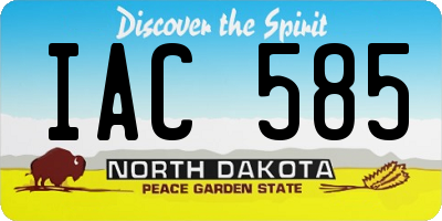 ND license plate IAC585