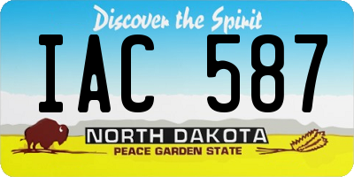 ND license plate IAC587