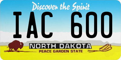 ND license plate IAC600