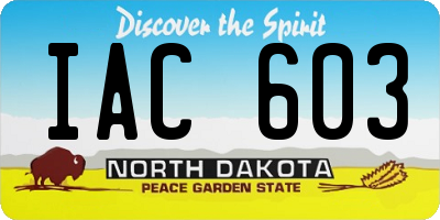 ND license plate IAC603