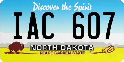 ND license plate IAC607