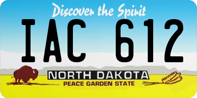 ND license plate IAC612