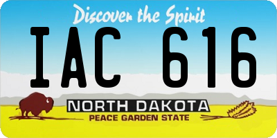 ND license plate IAC616