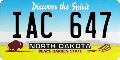 ND license plate IAC647