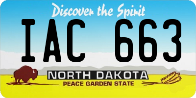 ND license plate IAC663