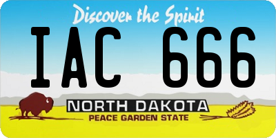 ND license plate IAC666