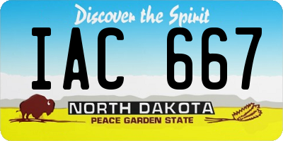 ND license plate IAC667