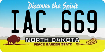 ND license plate IAC669